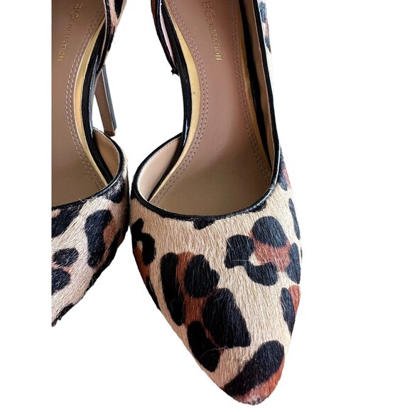 👗 2/$30 👗 Leopard Print Calf Hair Heels sz 6.5, 4" Heel - Picture 2 of 8